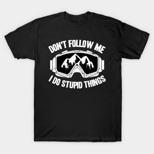 Funny Don´t Follow Me Downhill Mountain Biking T-Shirt